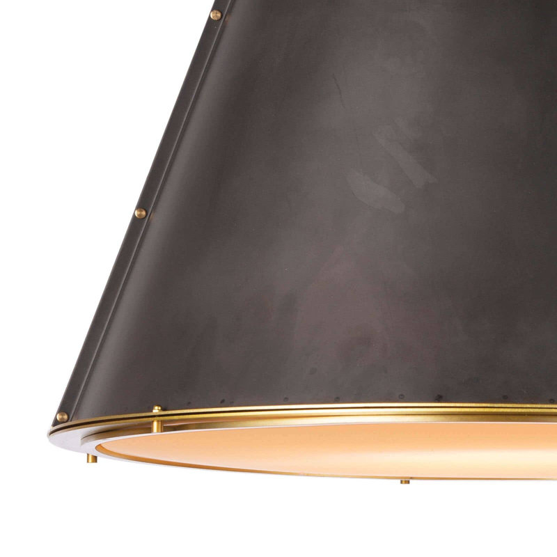 French Maid Chandelier Large, Blackened Brass, Black