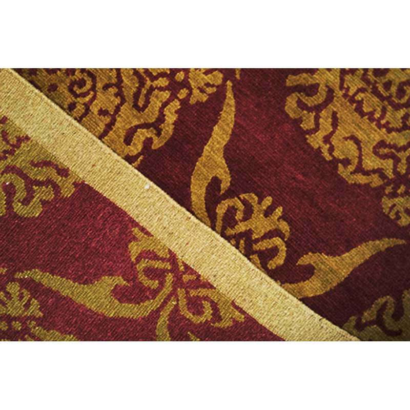 Hand-Knotted High-Quality Red and Yellow Area Rug