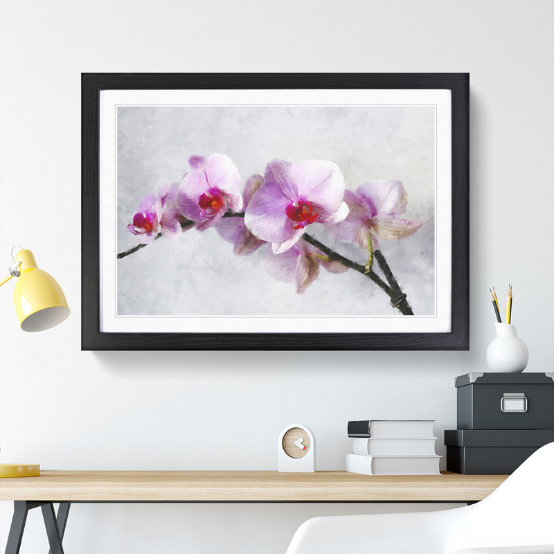 Orchid Flowers Vol.5 - Picture Frame Painting, Black Framed, 27cm H x 36cm W x 2cm D