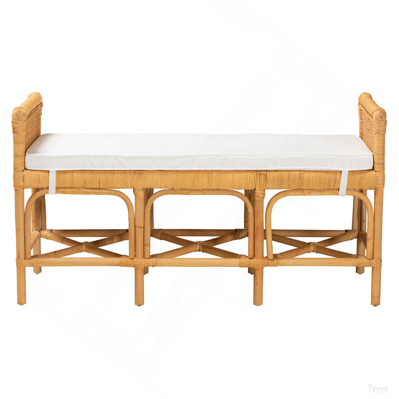 Banc en rotin brun moderne Modern Bohemian