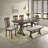 1Pc Rustic Upholstered Dining Bench Rich Wood Finish Wooden