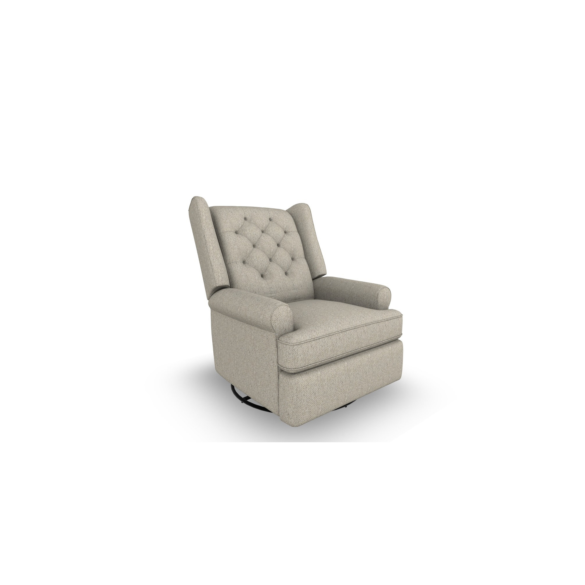 Allendale Upholstered Swivel Reclining Glider, Cherie Silver Performance Boucle