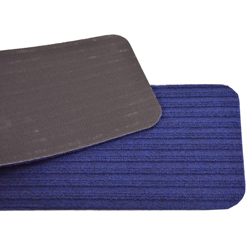 Tapis d'escalier antidérapant Orean, Noir, Rectangle 24 po x 7 po, Ensemble de 1