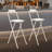 Portable Folding Bar Stool With Backrest Tall Bar Stools (2 Pcs, 29.53Inch) White-635769008