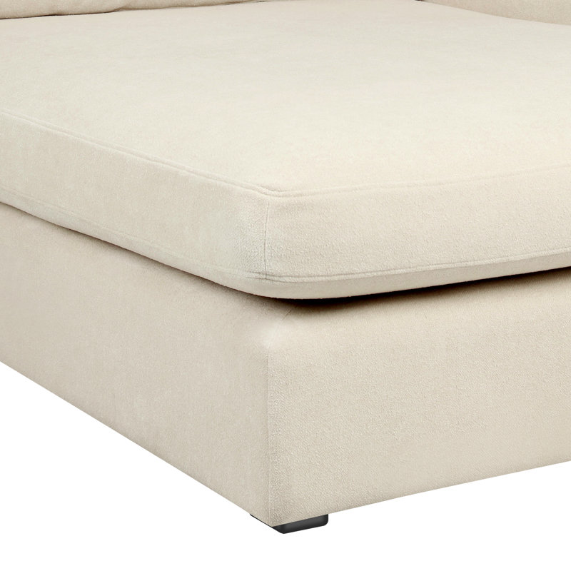 Ojai L-Shaped Foam Padding Sectional, Left Hand Facing, Beige Chenille
