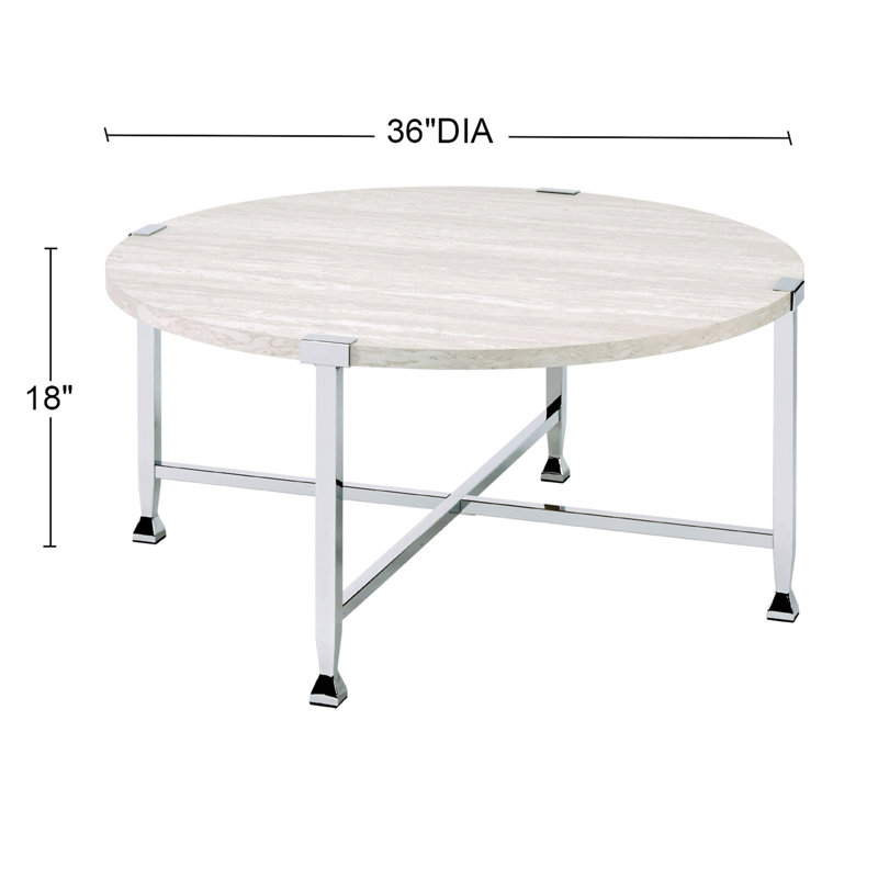 Table basse ronde avec pieds en métal