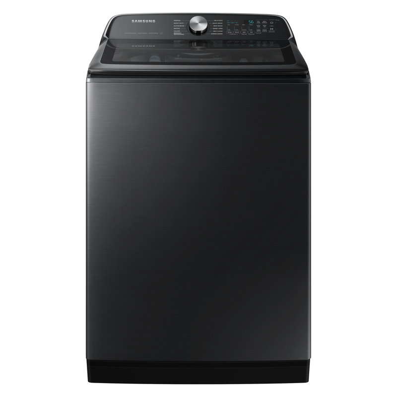 Samsung 5.5 cu. ft. Extra-Large Capacity Smart Top Load Washer with Super Speed Wash, Brushed Black
