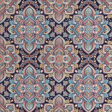 Ambesonne Batik Fabric by The Yard, Vintage Combined Nested Paisley Motif Oriental Feminine Cultural Eastern Batik Theme, Decorative Upholstery Fabric for Sofas