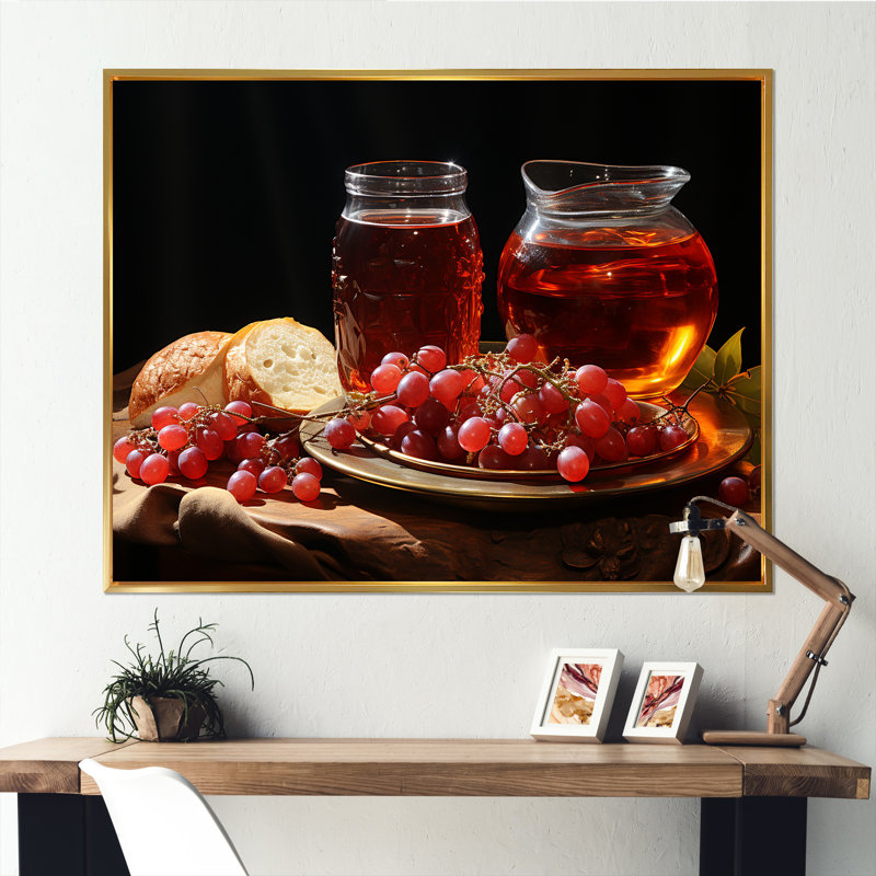 «Judaism Rosh Hashanah Apple Radiance» sur toile, Cadre flottant doré, H 34 po x l 44 po x P 1,5 po