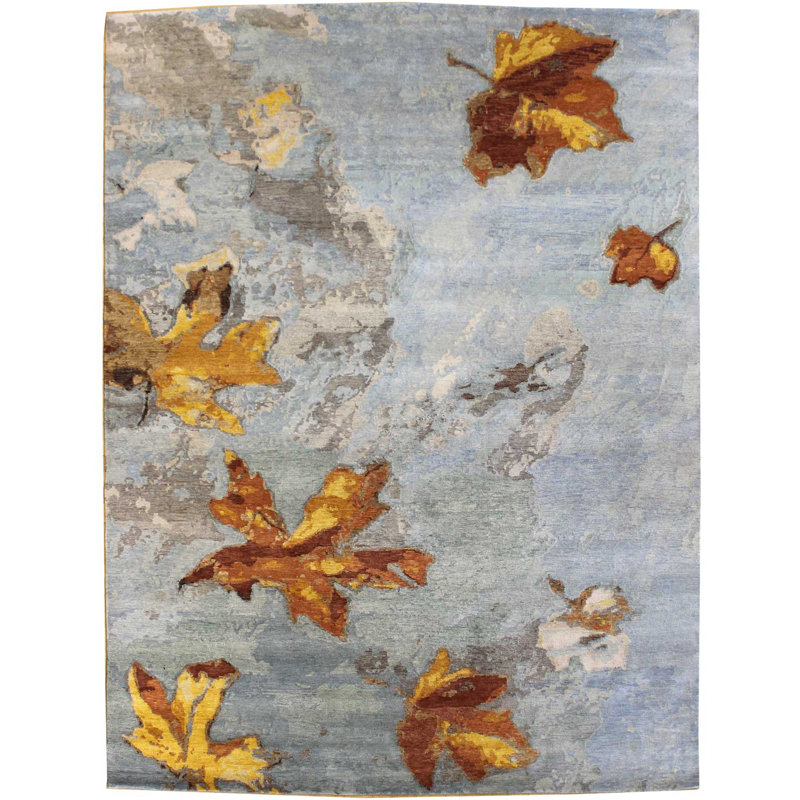 November Wool Area Rug in Gray/Brown, Rectangle 9' x 12'