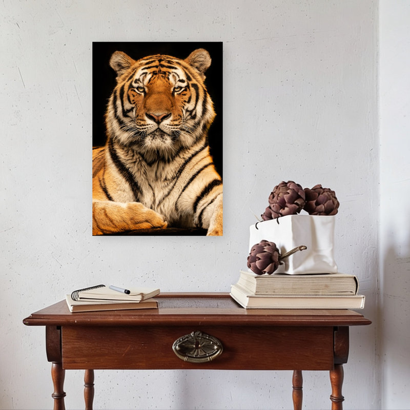 Majestic Tiger Portrait Contemporary Cat Tiger Wall Art Print 1 Piece Wrapped Canvas Wall Art, 60.96cm H x 40.64cm W