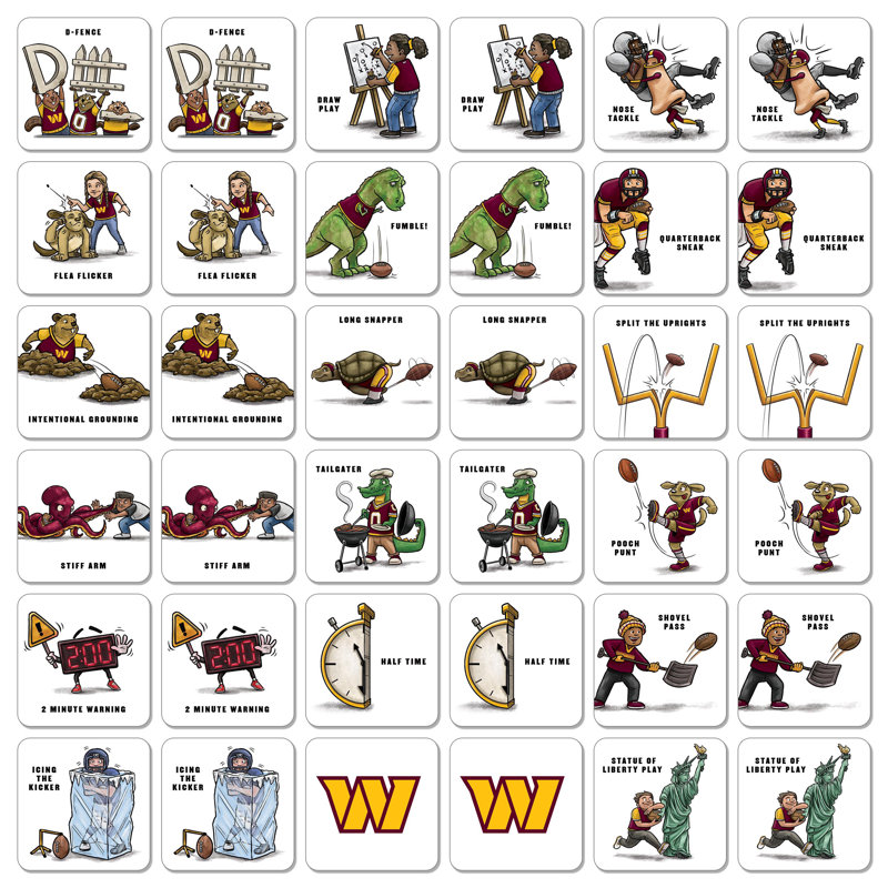 NFL Licensed Memory Match Game, Washington Commanders