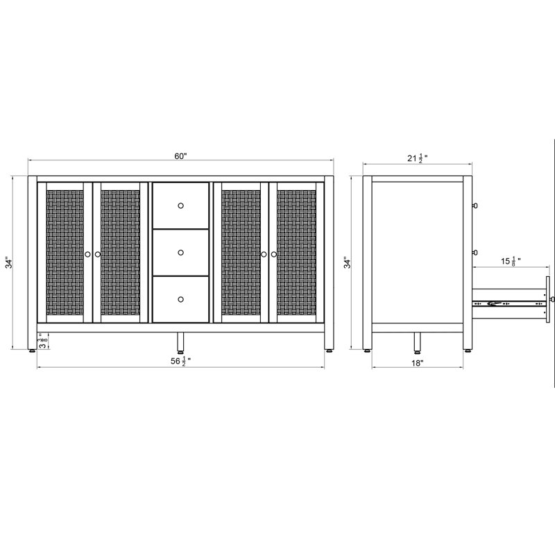 Meuble-lavabo double 60 po Alaterre Furniture Lucca