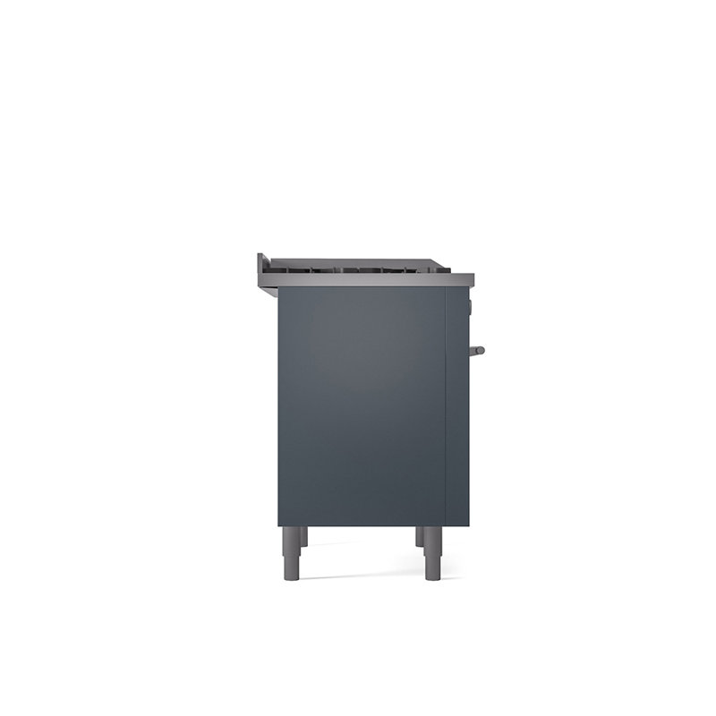  ILVE Professional Plus II 36 in Dual Fuel Range, 6 Sealed Burners, Griddle, Natural Gas, Blue Gray/Stainless Steel