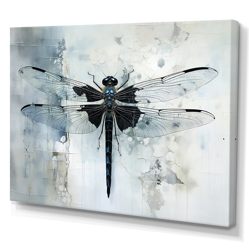 Dragonfly Elegance - Dragonfly Canvas Wall Art, Wrapped Canvas, 30" H x 40" W x 1.5" D