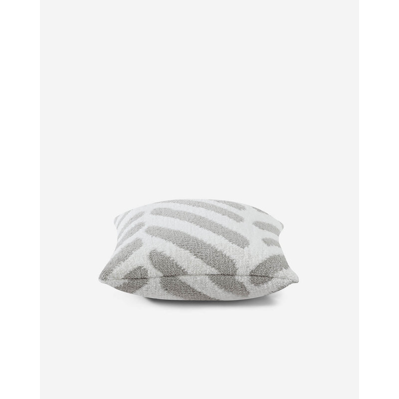 Tulum Square Pillow Cover & Insert, Cloud Gray/Off White Geometric