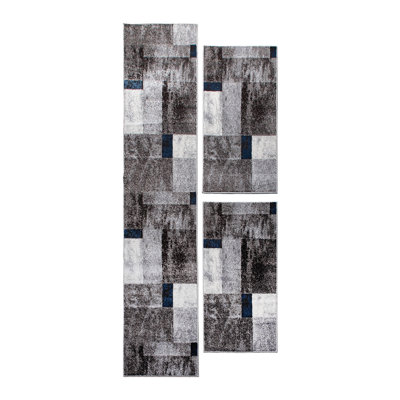 Branesha Geometric Shapes 67cm X 620cm Area Rug Set