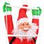 Hanging Santa Claus on Ladder Polyester Christmas Hanging Decoration