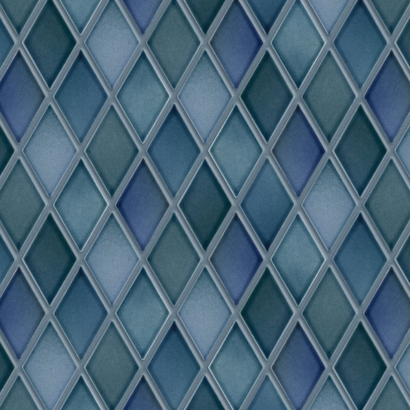 Hudson Kite 10-1/8 " x 11-3/4 " Porcelain Mosaic Floor and Wall Tile, Sky Blue