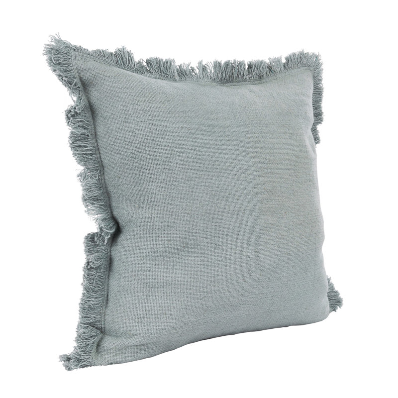 Agatha 22" Ivory Linen-Blend Throw Pillow with Feather Insert