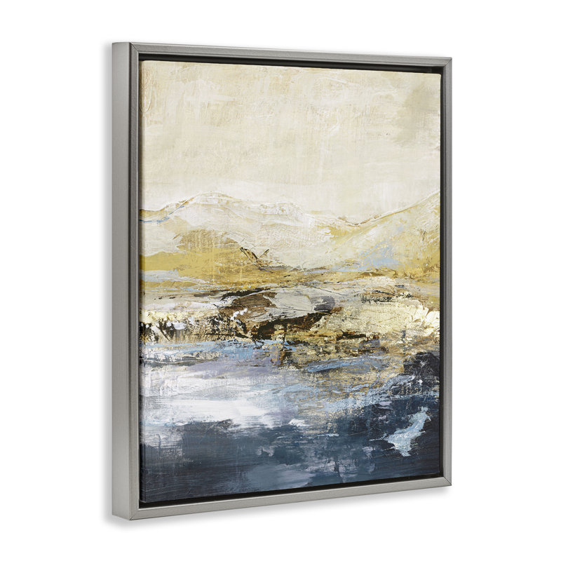  «Mountain Lake», art mural encadré flottant par Design Fabrikken, H 21 po x l 17 po, Cadre flottant gris lustré