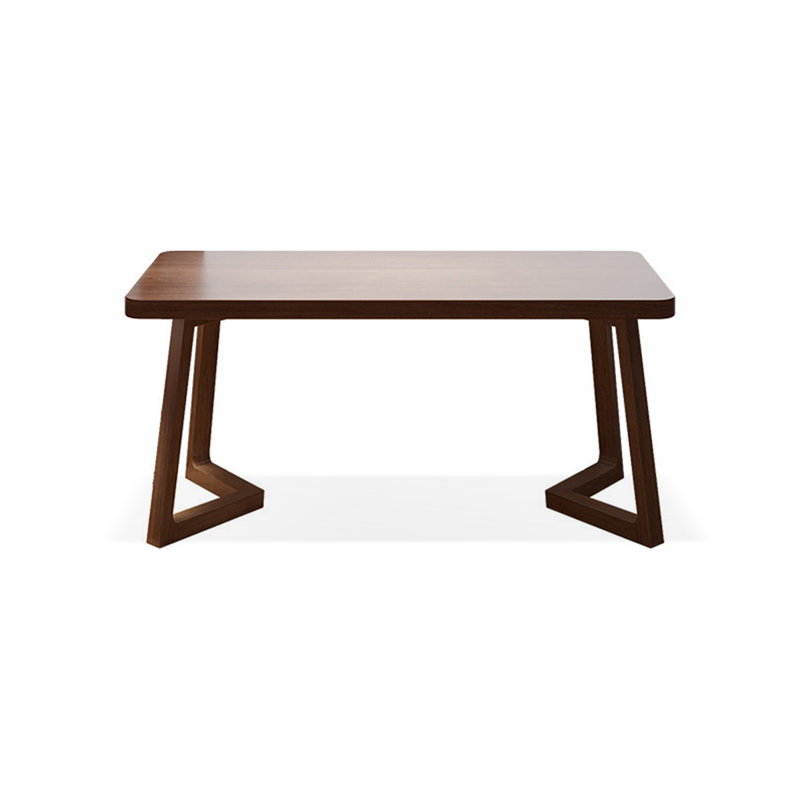 Light-walnut Rectangular Solid Wood Desk, 29.53" H x 62.99" W x 23.62" D