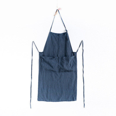 Natural Linen Apron, Basic Kitchen Linen Apron, Full Apron