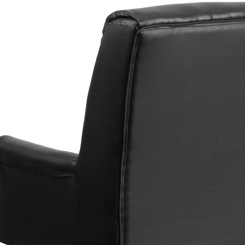 Fauteuil de bureau pivotant à dossier haut avec accoudoirs LeatherSoft, Noir