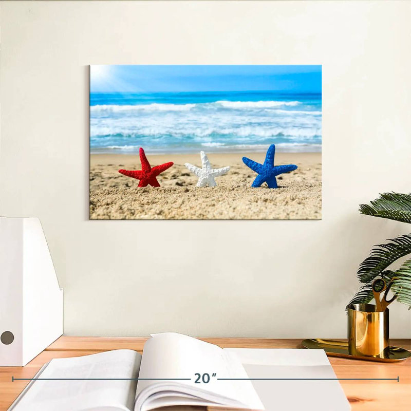 Beach patriotic starfish Aletra, H 8 po x l 12 po
