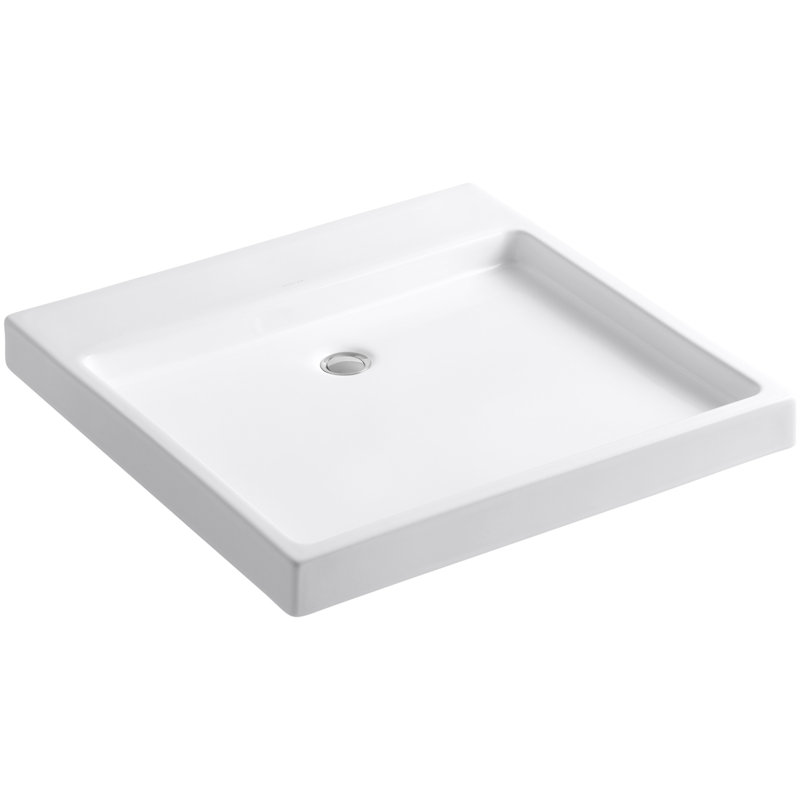 Purist® Ceramic Rectangular Drop-In Bathroom Sink, White, No Faucet Hole