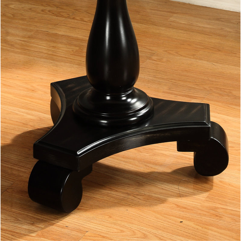 Table d'appoint ronde 26 po en bois, structure noire, table d'appoint 26 po x 26,5 po