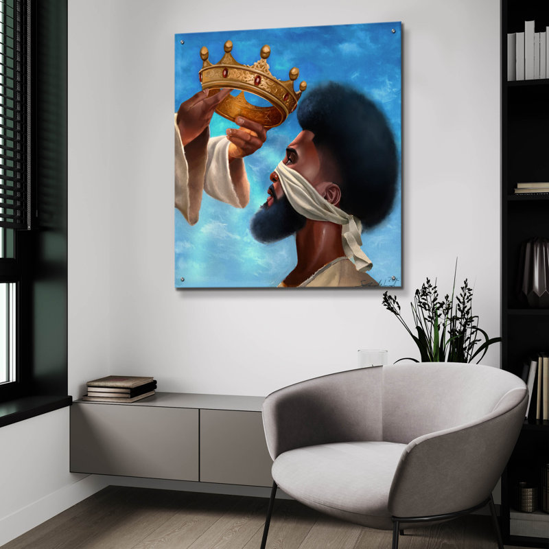 «Crown Me Lord Man» par Salaam, art mural en verre acrylique, H 36 po x l 36 po x P 0,2 po