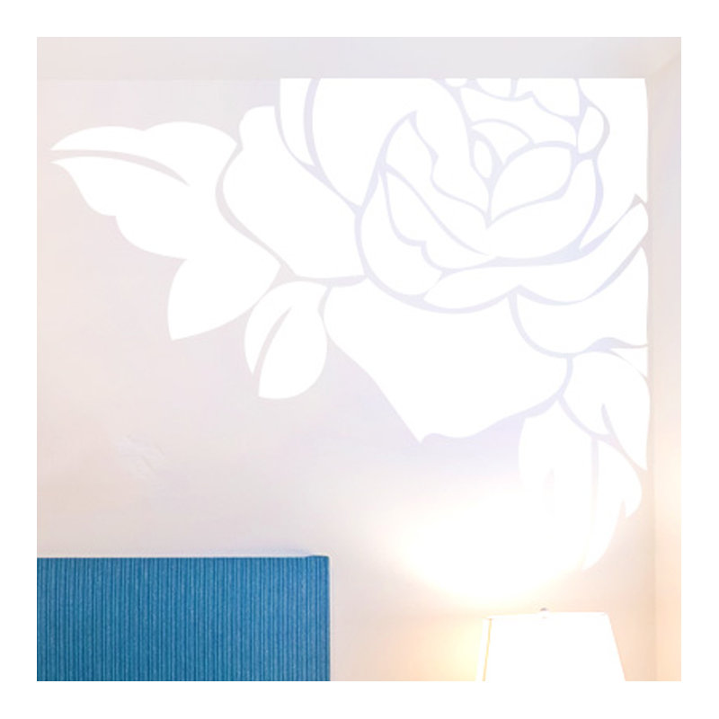 Plants & Flowers Non-Wall Damaging Wall Decal, Large, White