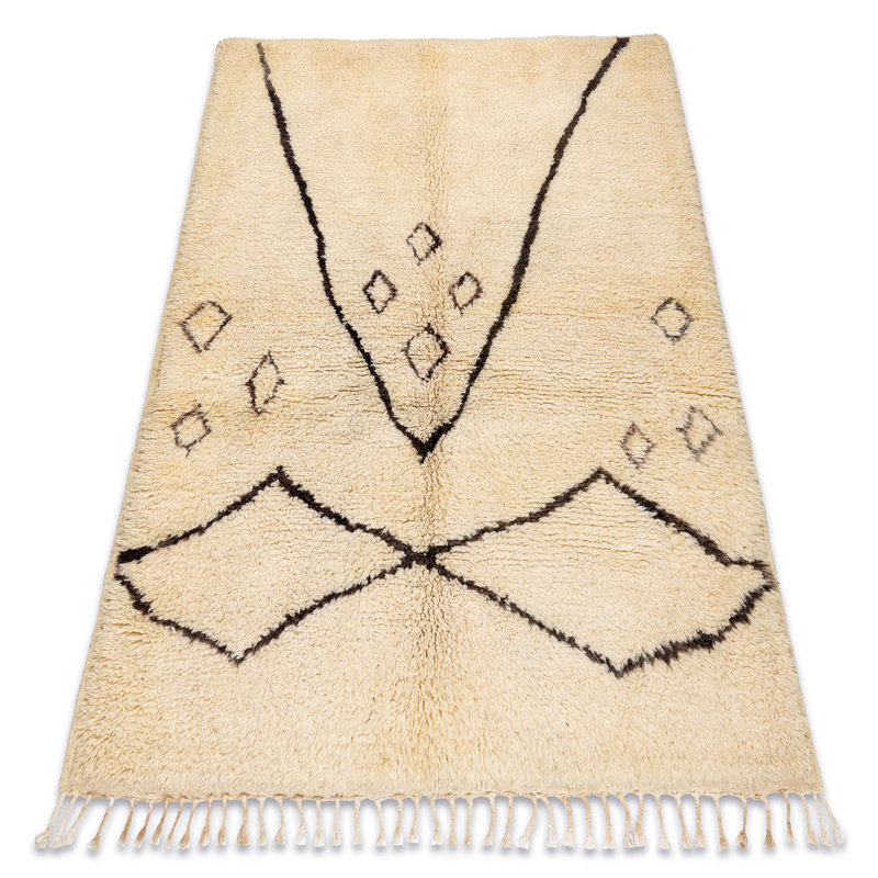 Kindig Rectangle 155 cm x 190 cm Moroccan Wool Hand Loomed Berber