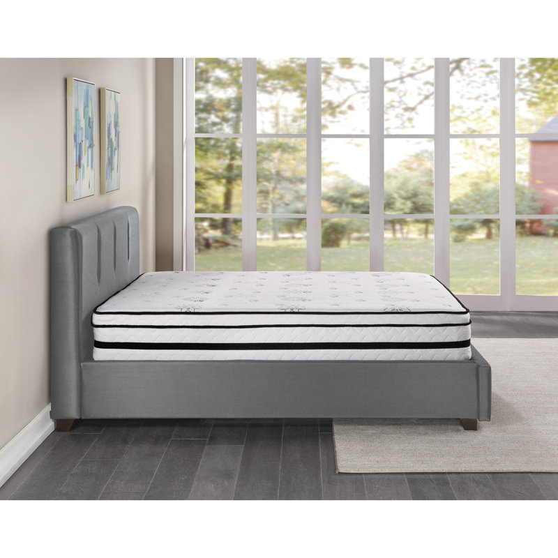 Galindo 12" Modern & Contemporary Queen Hybrid Mattress with Adaptive Breathable Fabric, Pocket Coil System (768 count), Green Tea Infused Cover