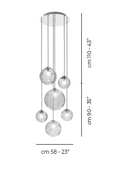 Puppet 6 - Light Pendant, Crystal Transparent, Glossy Chrome