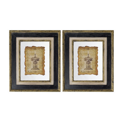 Lucian Framed Antiqued Sculpture Print,2 Piece
