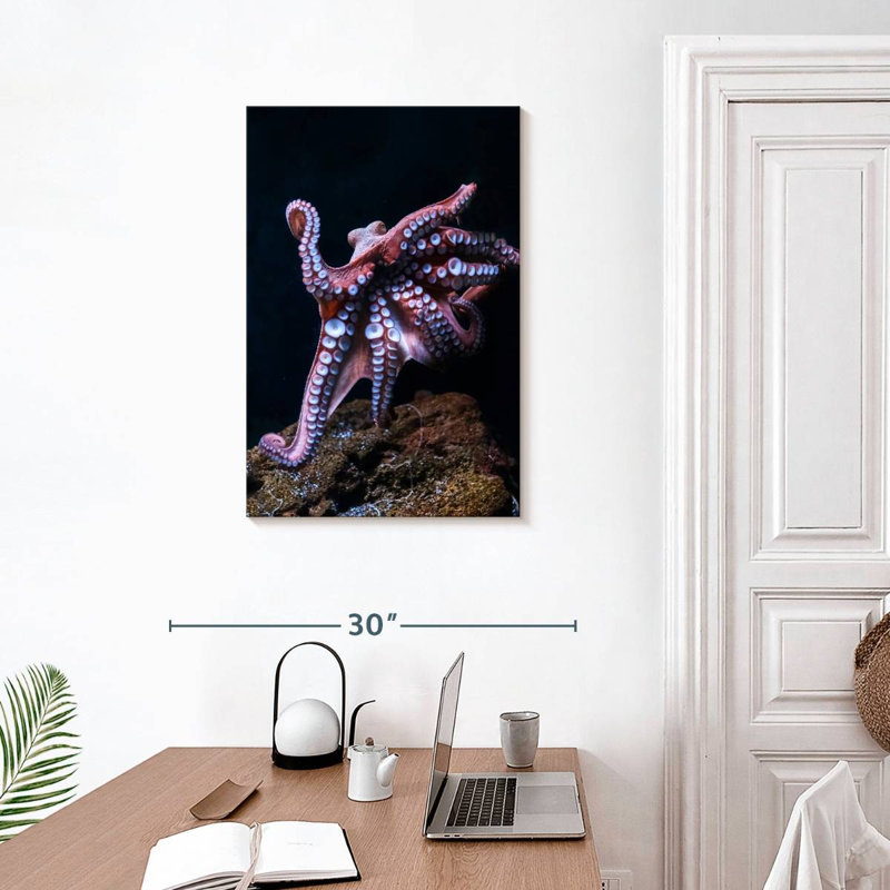 Brampt Dancing Purple Octopus, 30" H x 20" W
