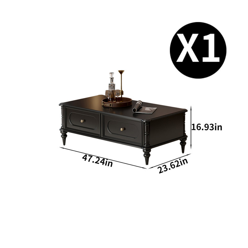 Table basse en bois massif de style américain