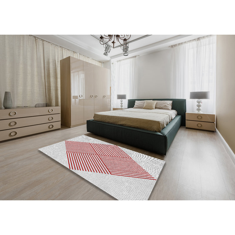 Geometric Indoor Rug, Rectangle 5' x 7'