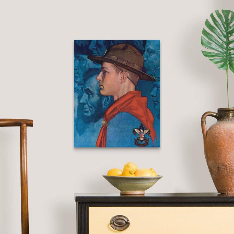 Spirit of America - Art mural sur toile bleue, H 20 po x l 16 po x P 1,25 po, Toile tendue