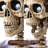 5.6 Ft Halloween Pirate Captain Skeleton Life Size Skull Movable Joints Party Outdoor Decoration