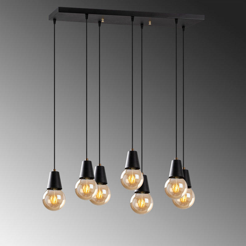Randles 7 - Light Kitchen Island Pendant, Black