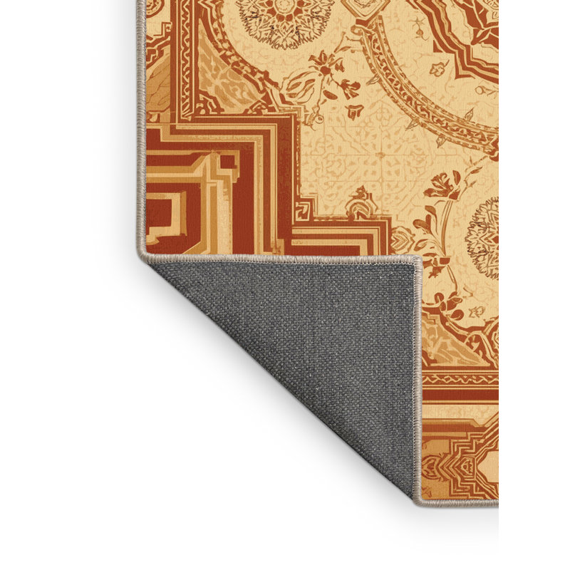Tapis oriental doux et moelleux de style oriental Eichhorn en brun et beige, 6 X 9