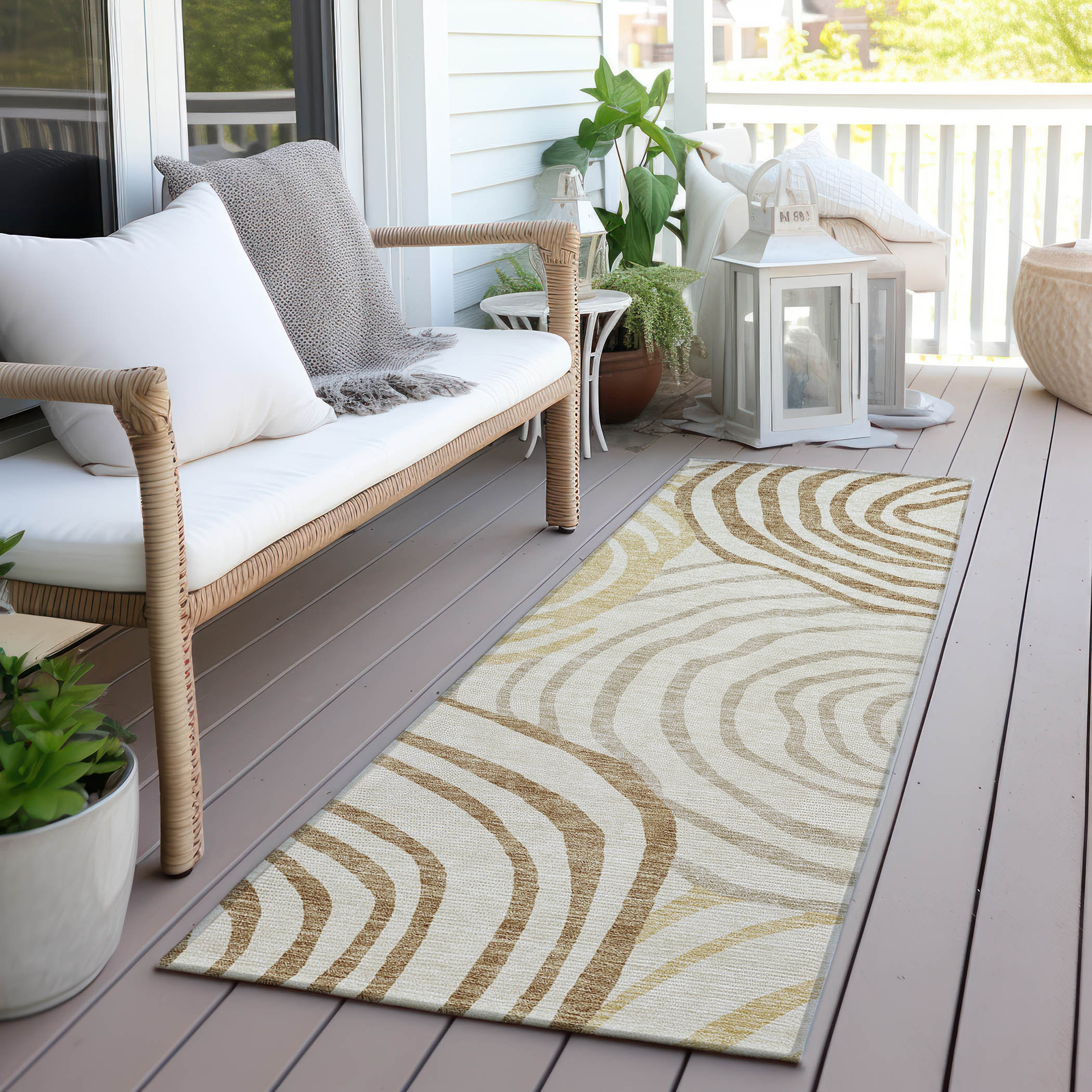 Langley Street® Lamanna Indoor/Outdoor Area Rug with Non-Slip Backing ...