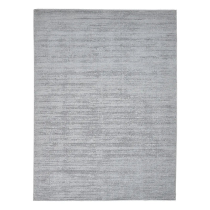 Tapis argenté tissé à la main Willilams, Rectangle de 5 pi x 8 pi