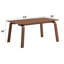 Table de salle à manger contemporaine 5 pièces, table rectangulaire avec bords arrondis et 4 chaises à oreilles pour les réunions de famille, style rétro, style moderne, noyer brun