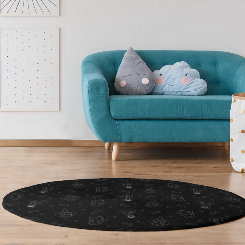 Chenille Indoor Rug, Round 5'