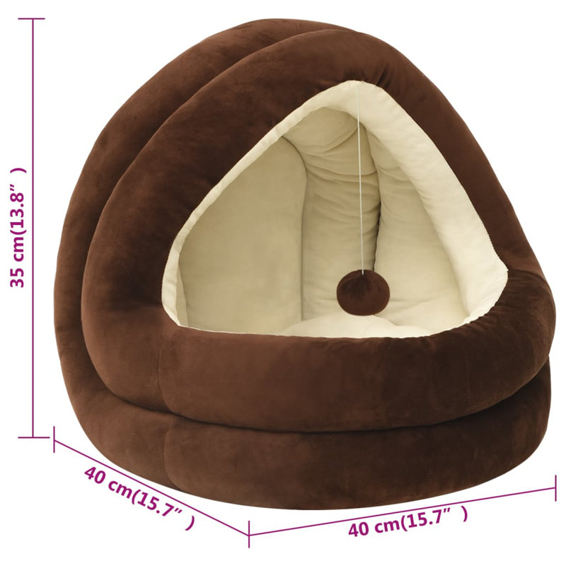 Rambler Fleece Pet Sofa, 40 W x 40 D cm, Brown/Cream