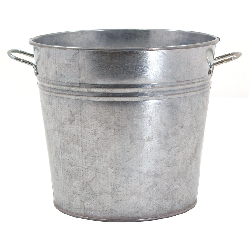 Figgs Metal Pot Planter, Silver